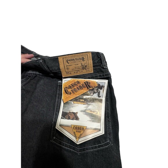 Congo Trader Vintage 80s 90s Acid Wash Black Jeans Men’s 38x32 NEW WITH‎ TAGS - Picture 6 of 9